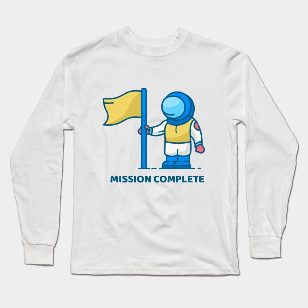 Mission Complete Astronaut Long Sleeve T-Shirt by VEKTORKITA